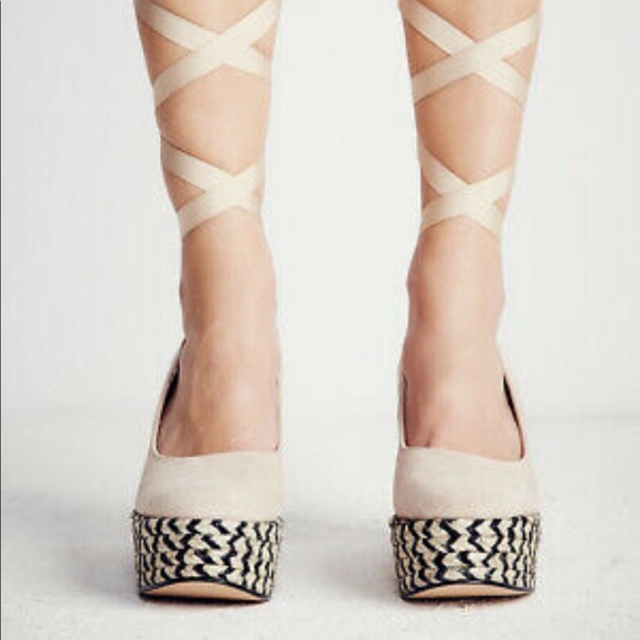 FREE PEOPLE- Charade Espadrille Wedge Suede - Picture 3 of 10